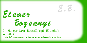 elemer bozsanyi business card